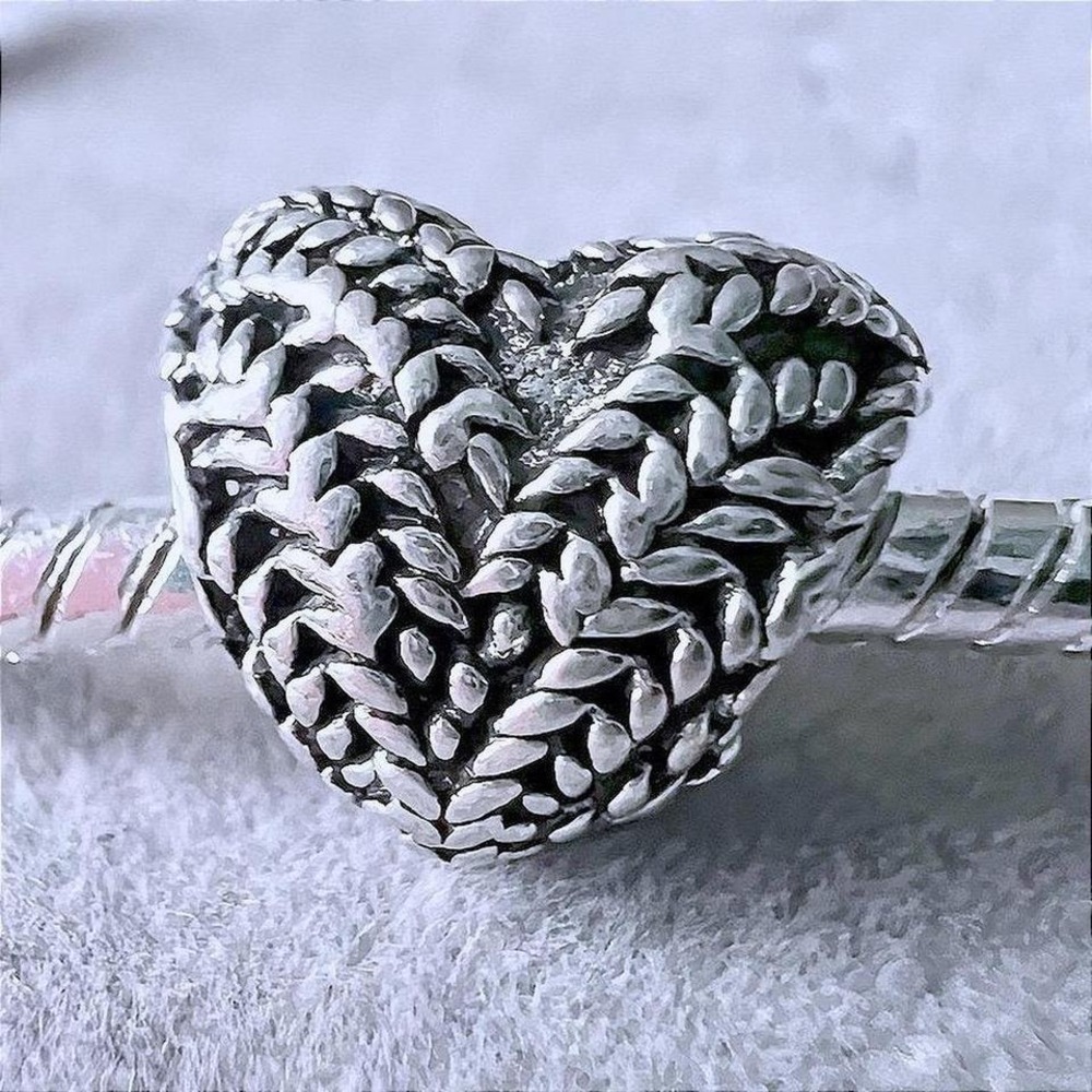 Silver Angel Wings Heart European Beaded Charm fits PANDORA